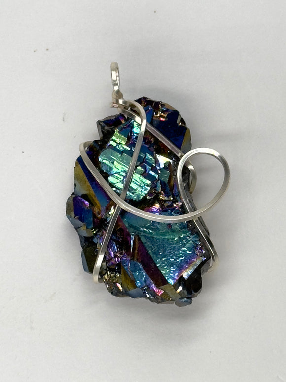 Wire Wrapped Titanium Aura Gemstone