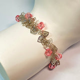 Austrian Crystal accented Aluminum Bracelet with Magnetic Closure