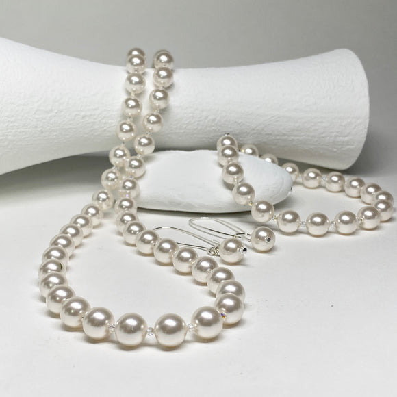 classic strand of swarovski crystal pearls