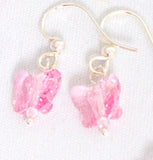 children’s butterfly earrings pink