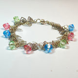 Austrian Crystal accented Aluminum Bracelet with Magnetic Closure