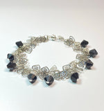 Austrian Crystal accented Aluminum Bracelet with Magnetic Closure