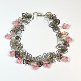 Austrian Crystal accented Aluminum Bracelet with Magnetic Closure