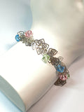 Austrian Crystal accented Aluminum Bracelet with Magnetic Closure