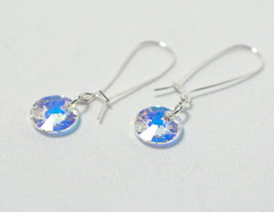 Clear Disk Drop Earrings