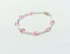 children's  butterfly bracelet -  blue, clear ab, green, pink, purple